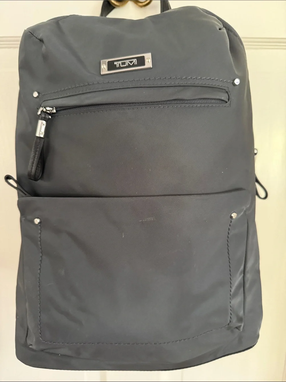 Tumi Gray Nylon Laptop Backpack with Front Pocket